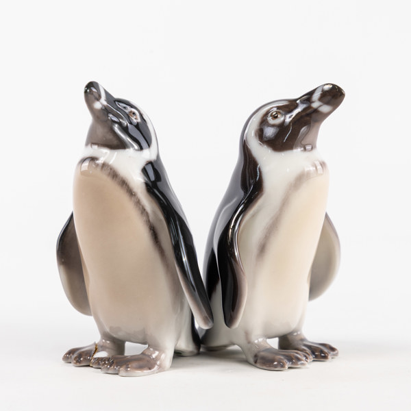 Figuriner, ett par, pingviner, 1821, B&G, höjd 8 cm