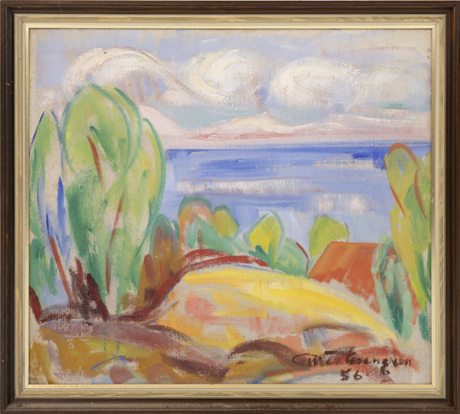 Allan Rosengren, olja på pannå, signerad, 68x60 cm