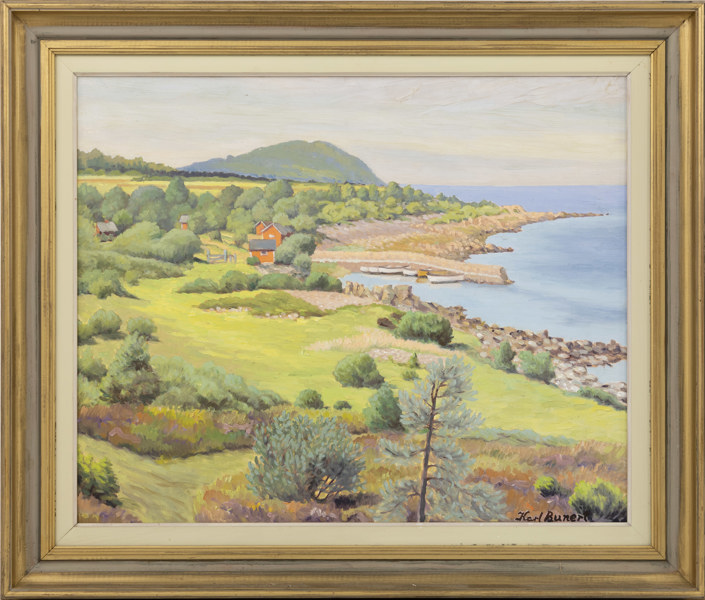 Karl Runert, olja på pannå, signerad, 75x64 cm