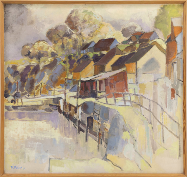 Flemming Møller, olja på duk, signerad, 87x83 cm