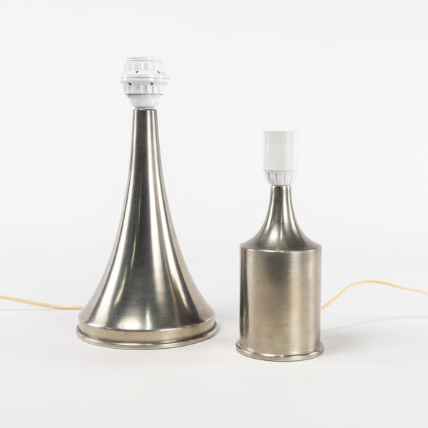 Bordslampor, 2 st tenn, Ljung uti Lund, 1976, höjd 32 cm