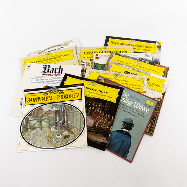 Vinylskivor, 12 st, klassisk musik, bl a Verdi, Strauss, Bach