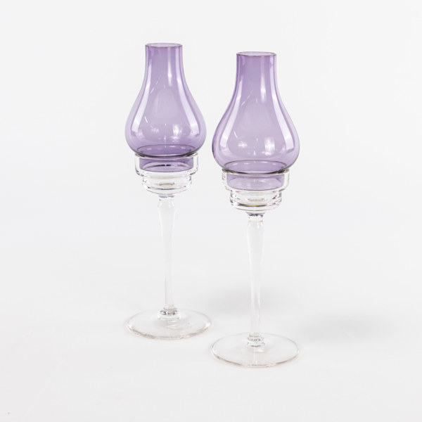 Ljuslyktor, ett par, glas, höjd 27 cm