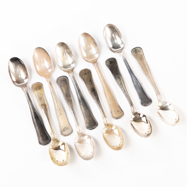 Kaffeskedar, 10 st, silver, 202,5 gram