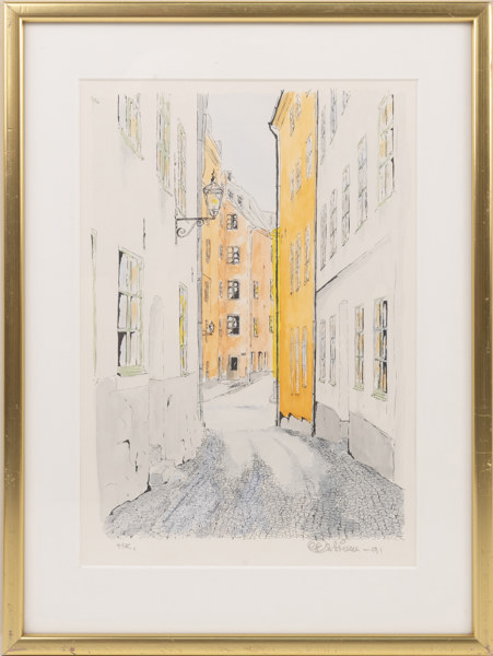 Carl-Richard Carlenstierna, litografi, signerad, 51x41 cm