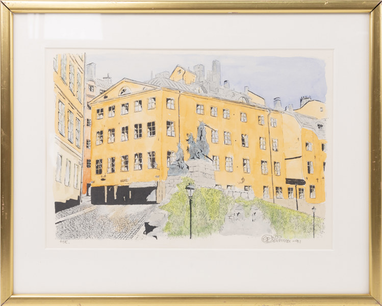 Carl-Richard Carlenstierna, litografi, signerad, 50x43 cm