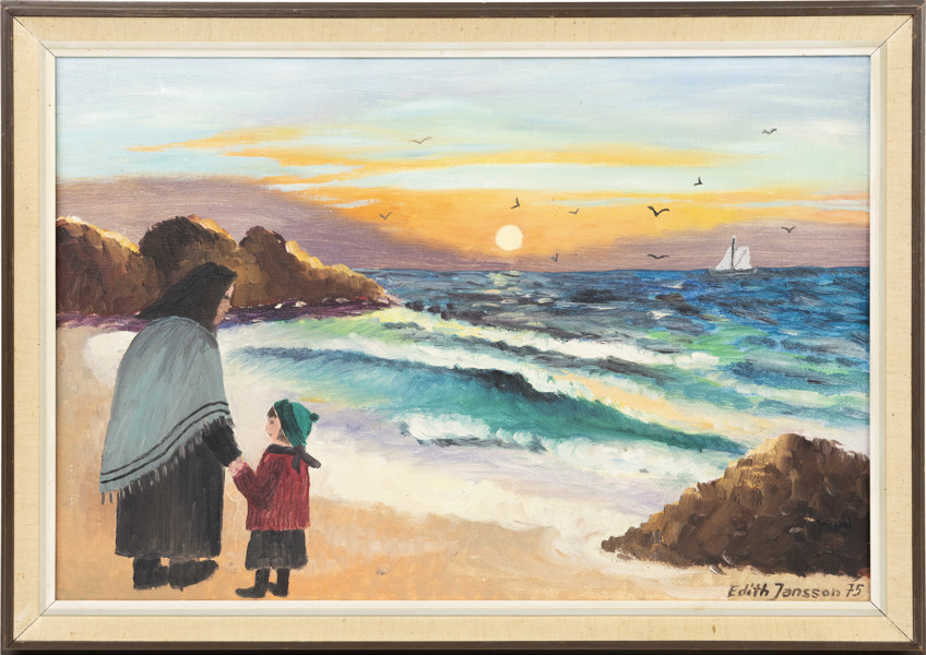 Edith Jansson, olja på duk, signerad, daterad -75, 68 x 48 cm
