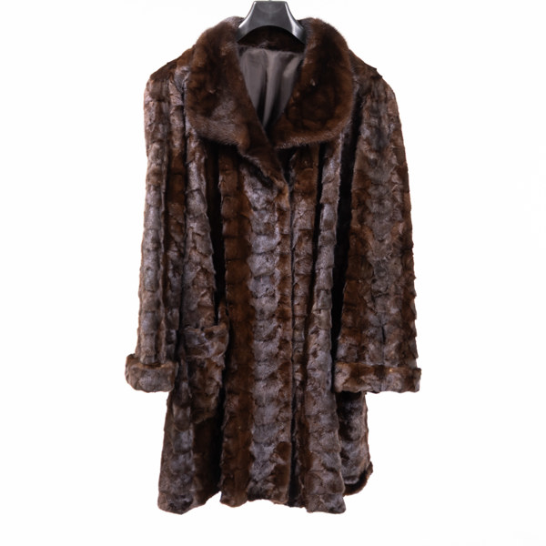 Pälskappa, mink, längd 102 cm