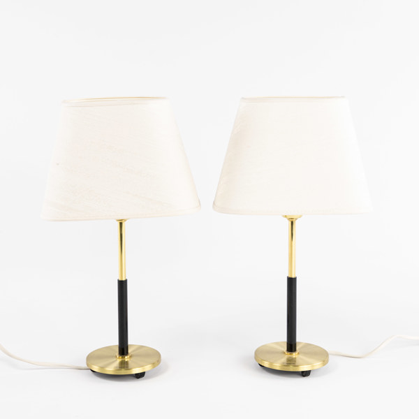 Bordslampor, ett par, mässing, Konsthantverk, höjd 36 cm