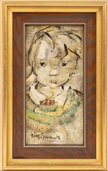 Erik Brandt, olja på pannå, signerad, 27x42 cm