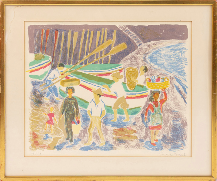 Simone de Dardel, litografi, 4/110, signerad, 56x47 cm