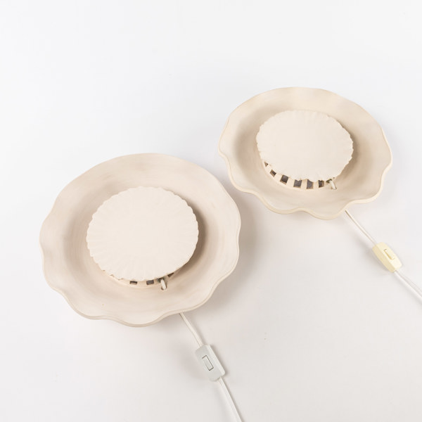Vägglampetter, ett par, keramik, Leise Keramik, Ø 33,5 cm