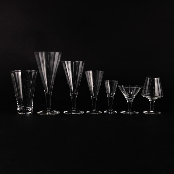 Glasservis, 74 delar, "Clausholm", Holmegaard