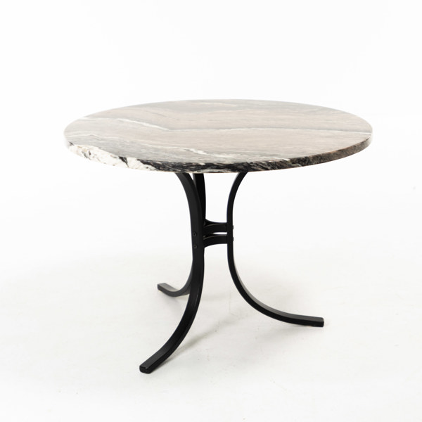 Sidobord, metall/marmor, Ø 70 cm