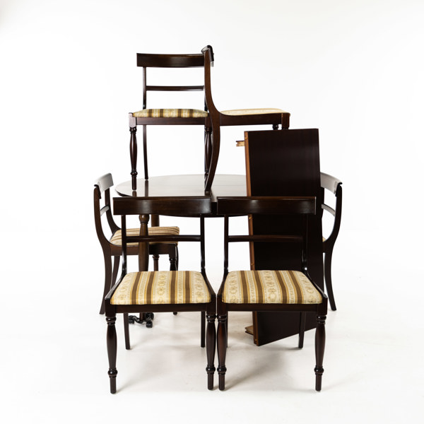 Matmöbel, 7 delar, Empirestil, Ørum Møbelfabrik, Danmark ca 1950-60