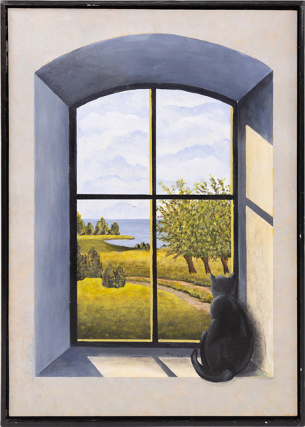 Hans Verduijn, olja på pannå, signerad, 48x66 cm