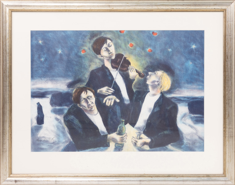 Jussi Taipaleenmäki, litografi, signerad, EA, 81 x 64 cm