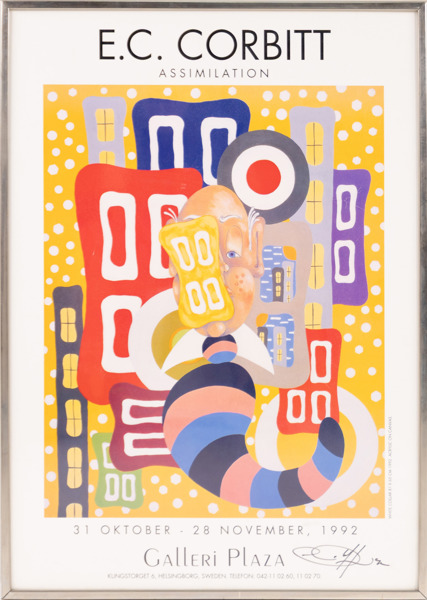 E. C. Corbitt, utställningsaffisch, signerad, 51 x 71 cm