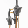 Catarina Hultman, skulptur, "Rörfåglar", signerad, höjd 58 cm