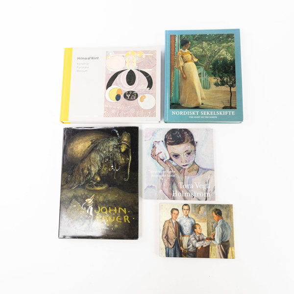 Böcker, 5 st, bl a Hilma af Klint