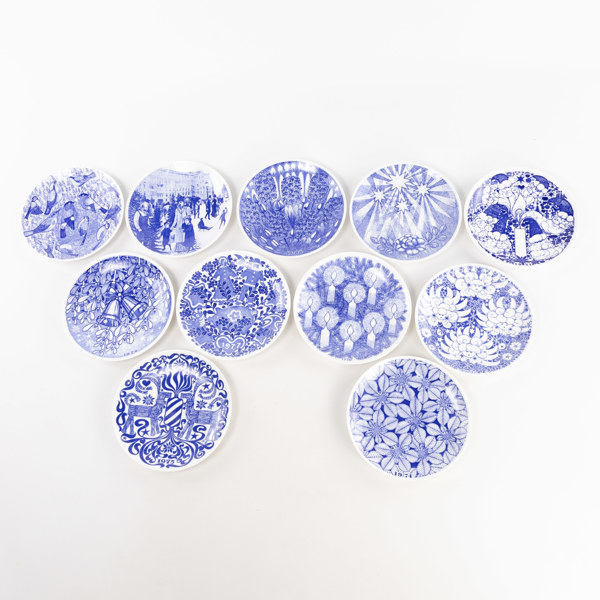 Jultallrikar, 11 st, Gustavsberg, diameter 22 cm