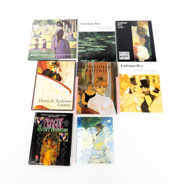 Böcker/häften, 8 st, bl a Monet