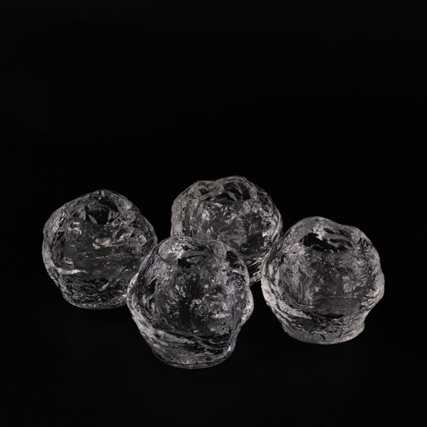 Ann Wolff, ljuslyktor, 4 st, "Snowball", Kosta Boda, höjd 8 cm