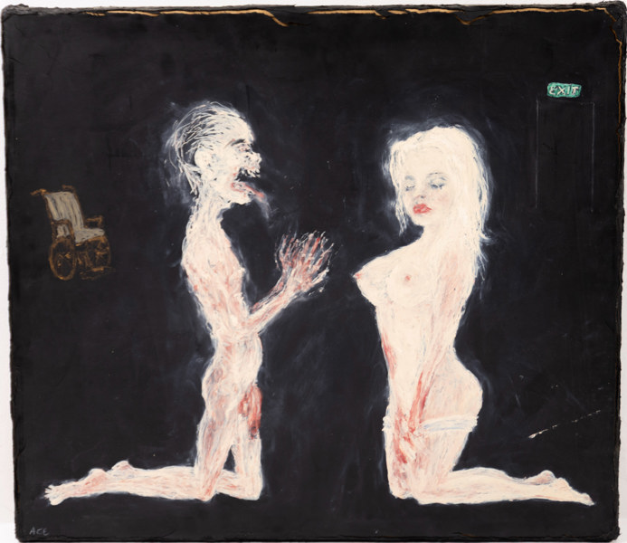 Anna-Carin Englund, blandteknik, signerad, 63x56 cm