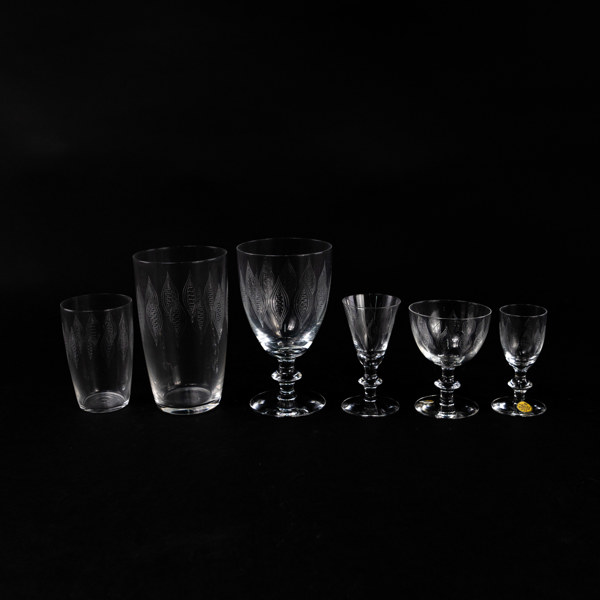 Glasservis, 63 delar, 1900-tal, Kosta