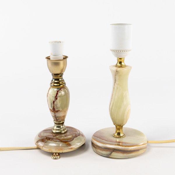Bordslampor, 2 st, marmor, högsta 22 cm