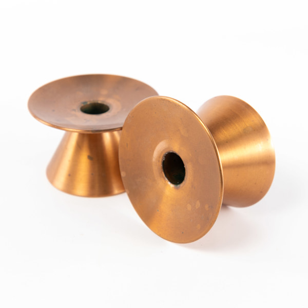 Ljusstakar, ett par, koppar, 1900-talets mitt, höjd 7 cm