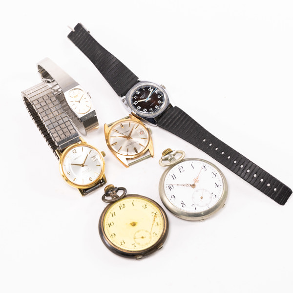 Armbandsur, fickur, 6 delar, bl a Seiko