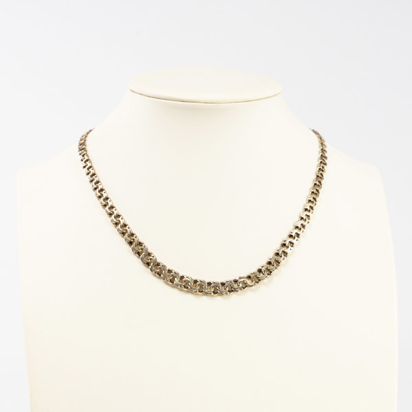 Halsband, doserad bismarck, silver, längd 46 cm