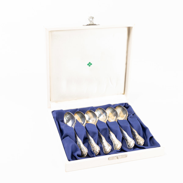 Teskedar, 6 st, silver, Fyrklövern