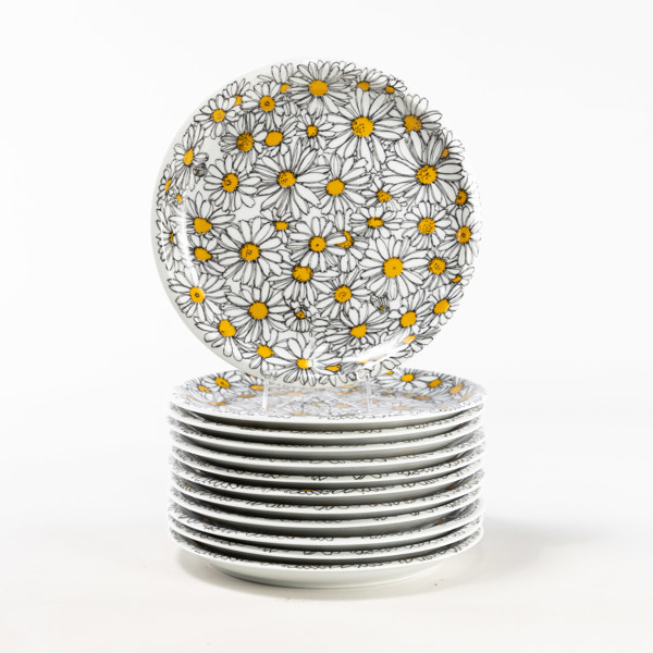 Marguerite Walfridson, mattallrikar, 12 st, "Margueriter", IKEA