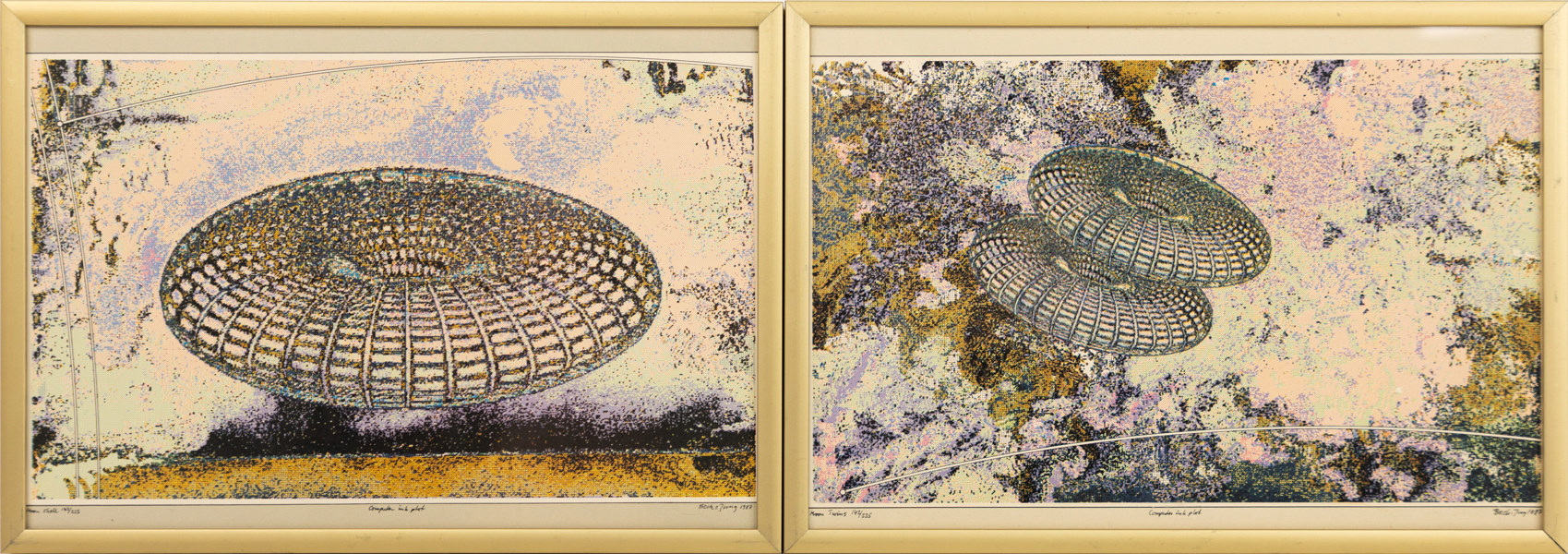 Beck & Jung, litografier, 2 st, 31x22 cm