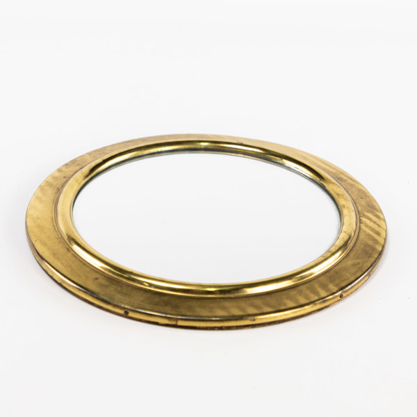 Spegel, mässing, 1900-tal, Ø 26 cm