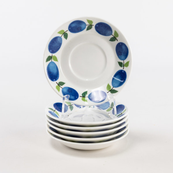 Stig Lindberg, kaffefat, 6 st, "Prunus"