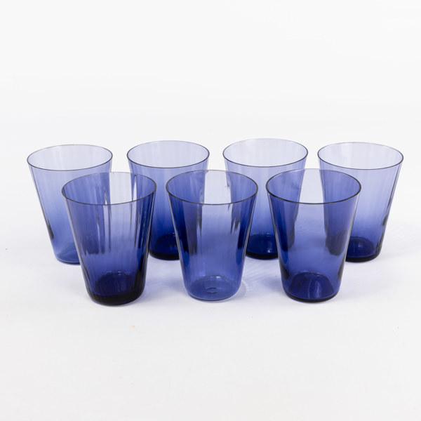 Dricksglas, 7 st, blå glas