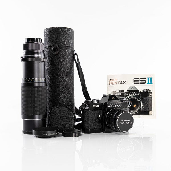 Systemkamera, Pentax, ES II, 2 objektiv, 70-tal, Japan