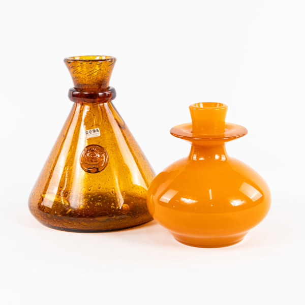 Erik Höglund, vaser, 2 st, signerade, Boda, högsta 17 cm