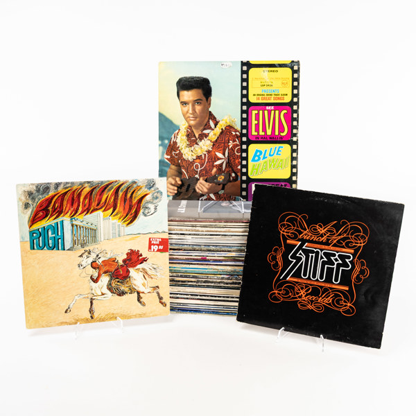 Vinylskivor, 77 st, bl a Pugh Rogefeldt, Elvis Presley