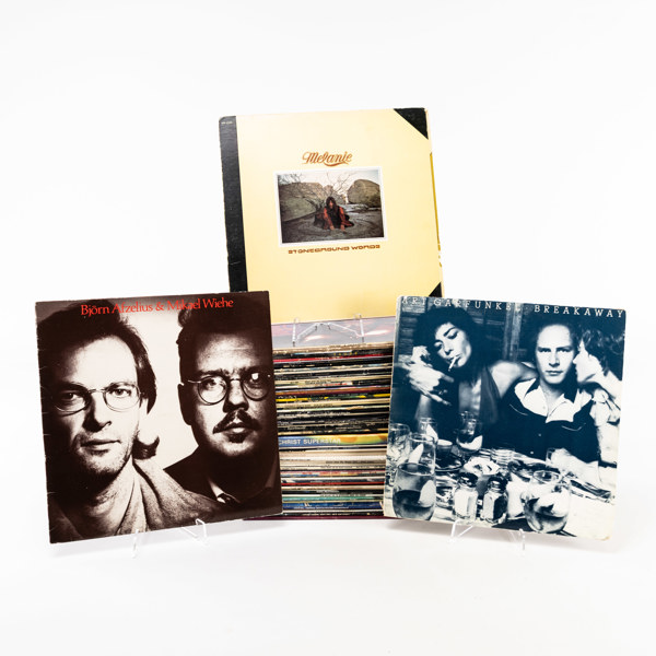 Vinylskivor, 74 st, bl a Björn Afzelius & Mikael Wiehe, Art Garfunkel