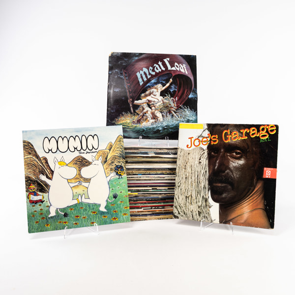 Vinylskivor, 74 st, bl a Frank Zappa, Mumin, Meat Loaf