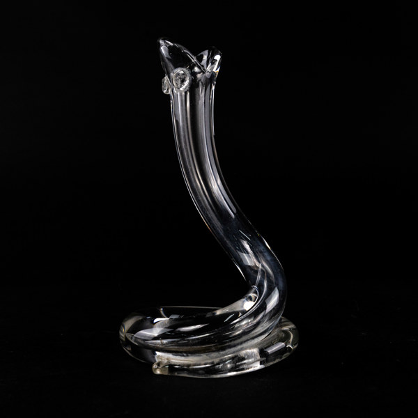 Ormvas, 1900-tal, Trelleborgs Glasbruk, höjd 17 cm