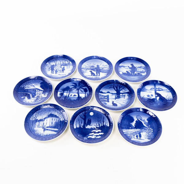 Julallrikar, 10 st, porslin, Royal Copenhagen, Ø 18 cm