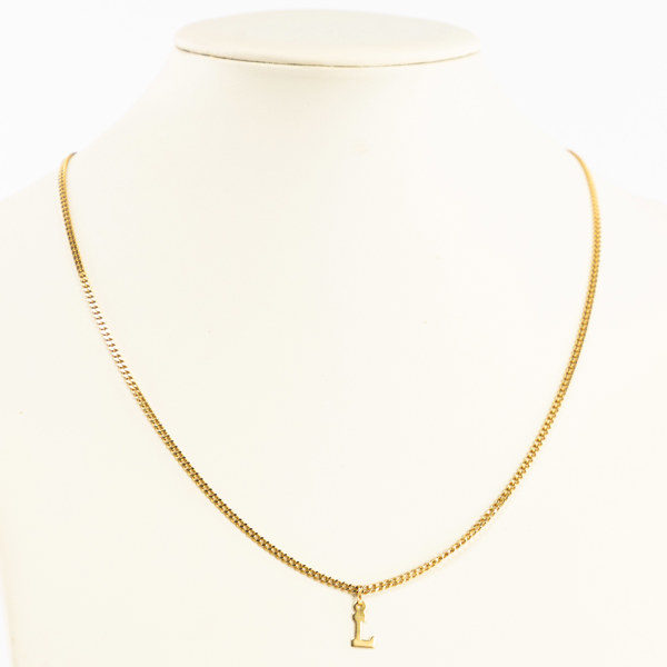 Kedja, 18k guld, med hänge, längd 56 cm, vikt 12,1 gram