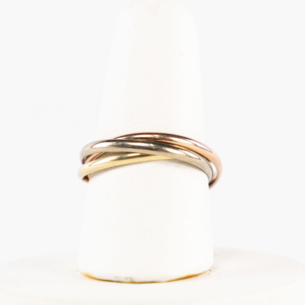 Ring, s.k. "Trinity", 14k guld, storlek 18,25, vikt 3,5 gram