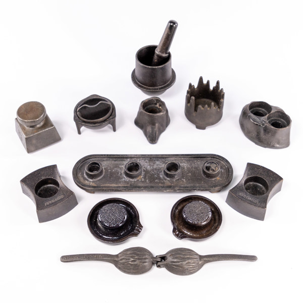 Ljushållare, hushållsredskap, 12 delar, gjutjärn, Skeppshult, längsta 29 cm