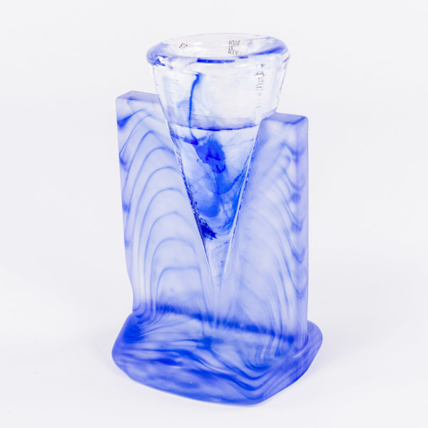 Kjell Engman, ljusstake, "Ice Age", Kosta Boda, höjd 21 cm